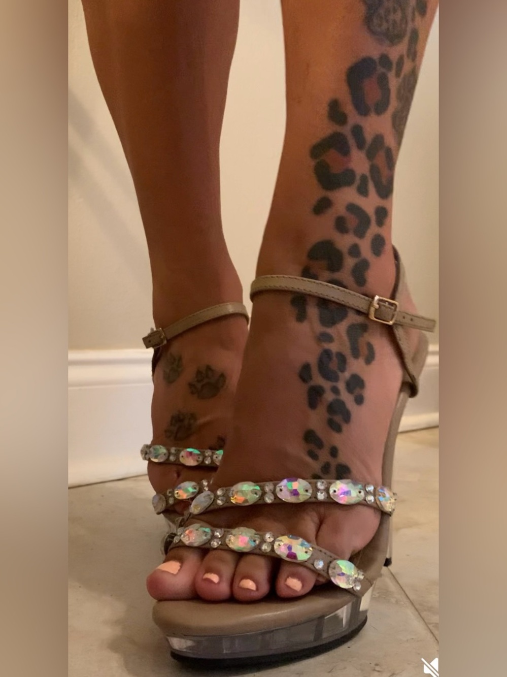 Clear Bottom Exotic Dancer/Stripper Jeweled/nude Heels